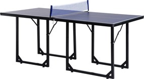 Mesa de Ping Pong Dobrável Mesa de Ping Pong Profissional com Rede e Estrutura de Aço para Interior e Exterior 182x91x76 cm Azul