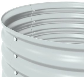 Canteiro/vaso elevado aço galvanizado 80x80x44 cm prateado