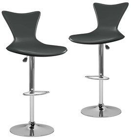 vidaXL Bancos de bar 2 pcs couro artificial cinzento