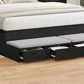 Gavetas pretas para cama VidaXL 140x36,5x16,5 cm em madeira de engenharia