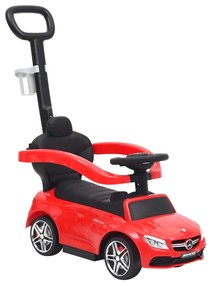 vidaXL Carro infantil de empurrar Mercedes-Benz C63 vermelho