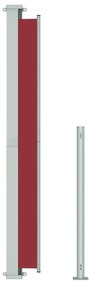 Toldo lateral retrátil para pátio 180x500 cm vermelho
