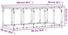 Mesa de centro 100x50x35,5 cm derivados madeira carvalho sonoma