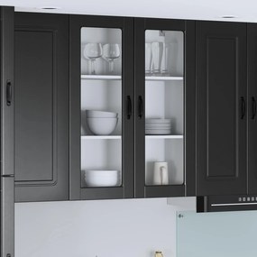 vidaXL Armário de cozinha suspenso com porta Preto 80 x 31 x 100 cm