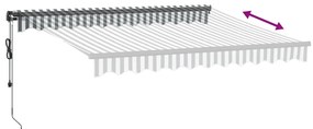 Toldo retrátil automático com LEDs 300x250 cm antracite/branco