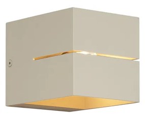 Candeeiro de Parede Moderno Bege Quadrado G9 - Transfer