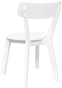 Cadeiras de jantar 2 pcs madeira de seringueira maciça branco