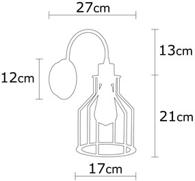 Candeeiro de Parede Alacati – Preto – 17 cm