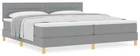 Cama Box Spring com Colchão Cinza Claro 200x200 cm Tecido
