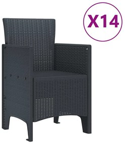 Conjunto de Jantar para Jardim 15 pcs Antracite Grande