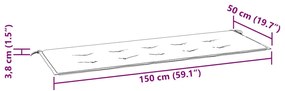 Almofadão p/ banco de jardim 150x50x4 cm tecido oxford turquesa