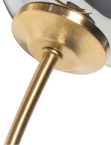 Candeeiro de parede moderno 2-light dourado com vidro fumê - Atenas Rústico