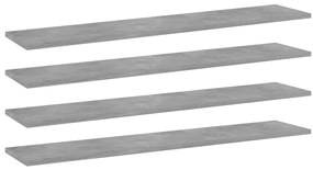 Prateleiras estante 4pcs 100x20x1,5cm contrap. cinzento cimento