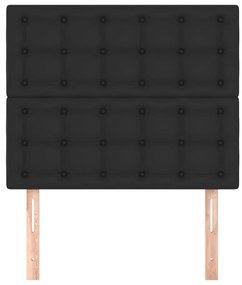 Cabeceira de cama 2 pcs couro artificial 90x5x78/88 cm preto