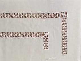 Toalha de mesa de linho bordada a mão - Bordados matiz e richelieu - bordados da lixa: Pedido Fabricação 1 Toalha 140x180  cm ( Largura x comprimento )