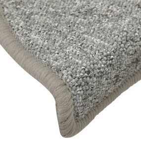 Tapete/carpete para escadas 15 pcs 56x17x3 cm cinza-claro