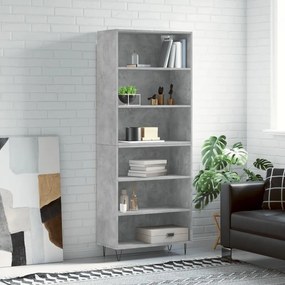 vidaXL Armário alto 69,5x32,5x180cm derivados de madeira cinza cimento