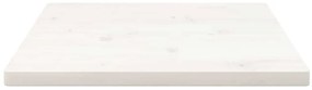 Tampo de mesa quadrado 50x50x2,5 cm pinho maciço branco