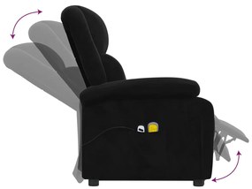 Poltrona de massagens elevatória veludo preto