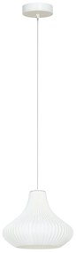HOMCOM Candeeiro Suspensoo Moderno Candeeiro de Teto com Ecrã de Impressão 3D Iluminação para Sala de Jantar Ø20,5x17,5 cm Branco