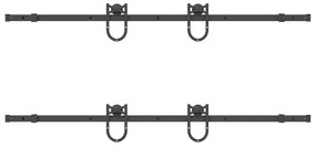 Kit de ferragens para porta deslizante 366 cm aço preto