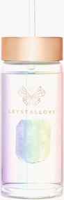 Garrafa de água com palhinha de quartzo transparente Hologram Crystallove
