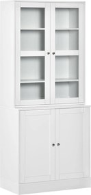 HOMCOM Estante de Livros de Parede 2 Prateleiras 76x40x178,5 cm Branco | Aosom Portugal