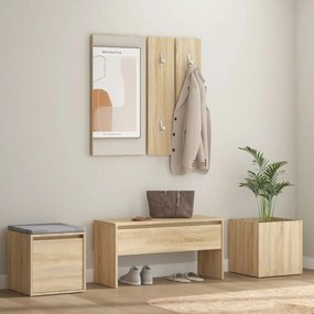 3082065 vidaXL Conjunto de móveis de corredor derivados de madeira sonoma