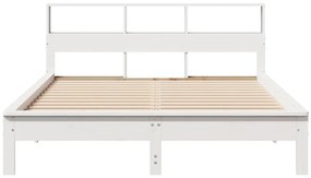 Cama com estante sem colchão 120x200 cm pinho maciço branco