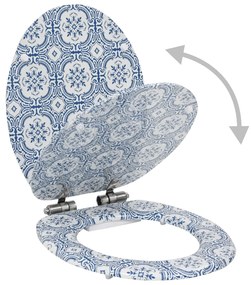 Assentos sanita 2 pcs tampas fecho suave MDF design porcelana