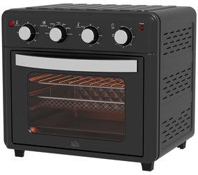 Mini Forno Elétrico 30L 1600W Mini Forno de Convecção com 7 Modos Temporizador e Temperatura Ajustável 43x39x39 cm Preto