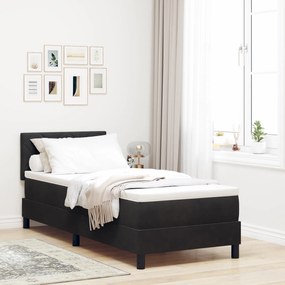 vidaXL Cama Box Spring com Colchão & LED Preta 80x200 cm Veludo
