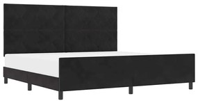 Cama de Veludo Preto vidaXL 200x200 cm