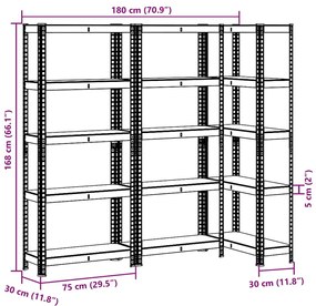 Prateleiras de armazenamento de 5 camadas 3 pcs aço azul