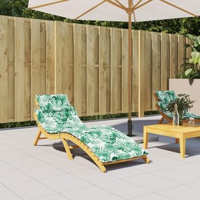 vidaXL Almofadão p/ espreguiçadeira tecido oxford padrão folhas