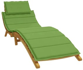 vidaXL Almofadão para espreguiçadeira 186x58x4cm mesclado tecido verde
