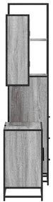 3 pcs Conjunto móveis casa de banho madeira proc. cinza sonoma