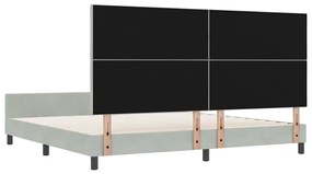 Cama vidaXL Cinza Claro 200x200 cm Veludo