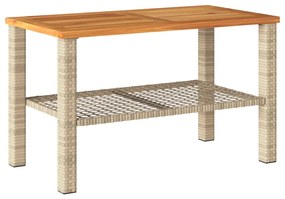 4 pcs conjunto lounge de jardim c/ almofadões vime PE bege