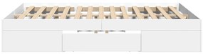 Estrutura de cama 140x190 cm derivados de madeira branco