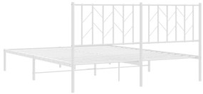 Estrutura de cama com cabeceira 160x200 cm metal branco