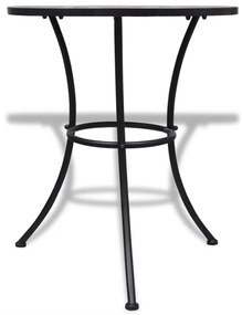 Mesa de bistrô 60 cm mosaico terracota e branco