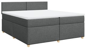Cama com molas/colchão 200x200 cm tecido cinzento-escuro