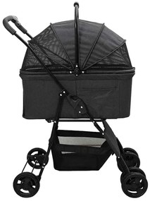 Carrinho de Pet Dobrável Preto 81 x 47 x 99 cm Tecido Oxford