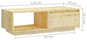 Mesa de centro 110x50x33,5 cm abeto maciço