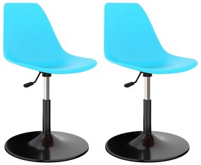 324193 vidaXL Cadeiras de jantar giratórias 2 pcs PP azul