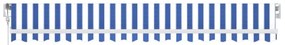 Toldo automático LED e sensor de vento 400x350 cm azul e branco