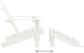 Cadeira de jardim Adirondack c/ otomano e mesa abeto branco