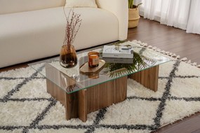 Mesa de Café Flavio - Nogueira - 105cm x 30cm x 65cm