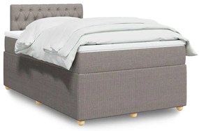 Cama com molas/colchão 120x200 cm tecido castanho-acinzentado